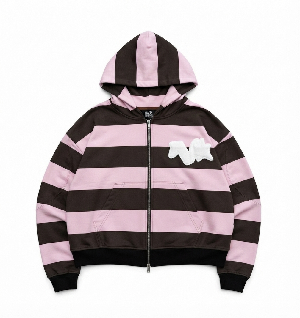(PREVENTA) Raw Logo Stripes Pink-Brown