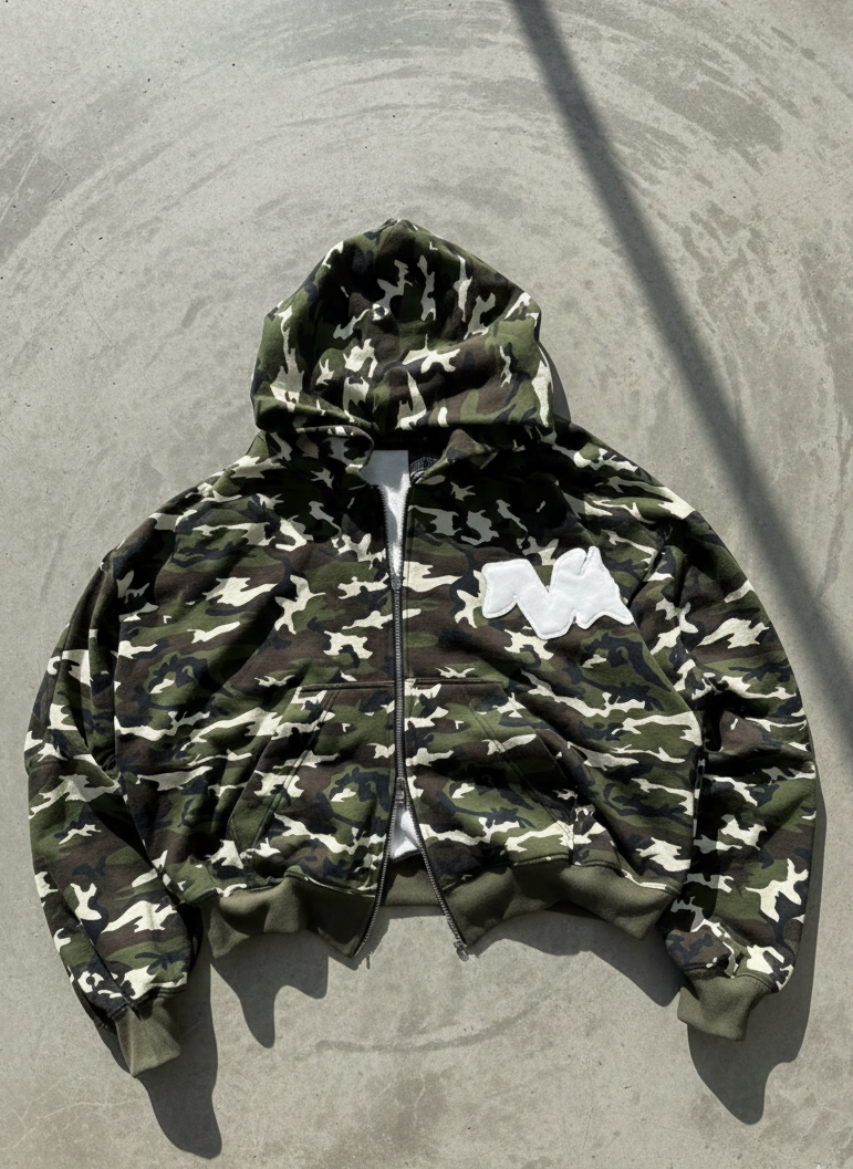 (PREVENTA) Raw Logo Camo Double Zip